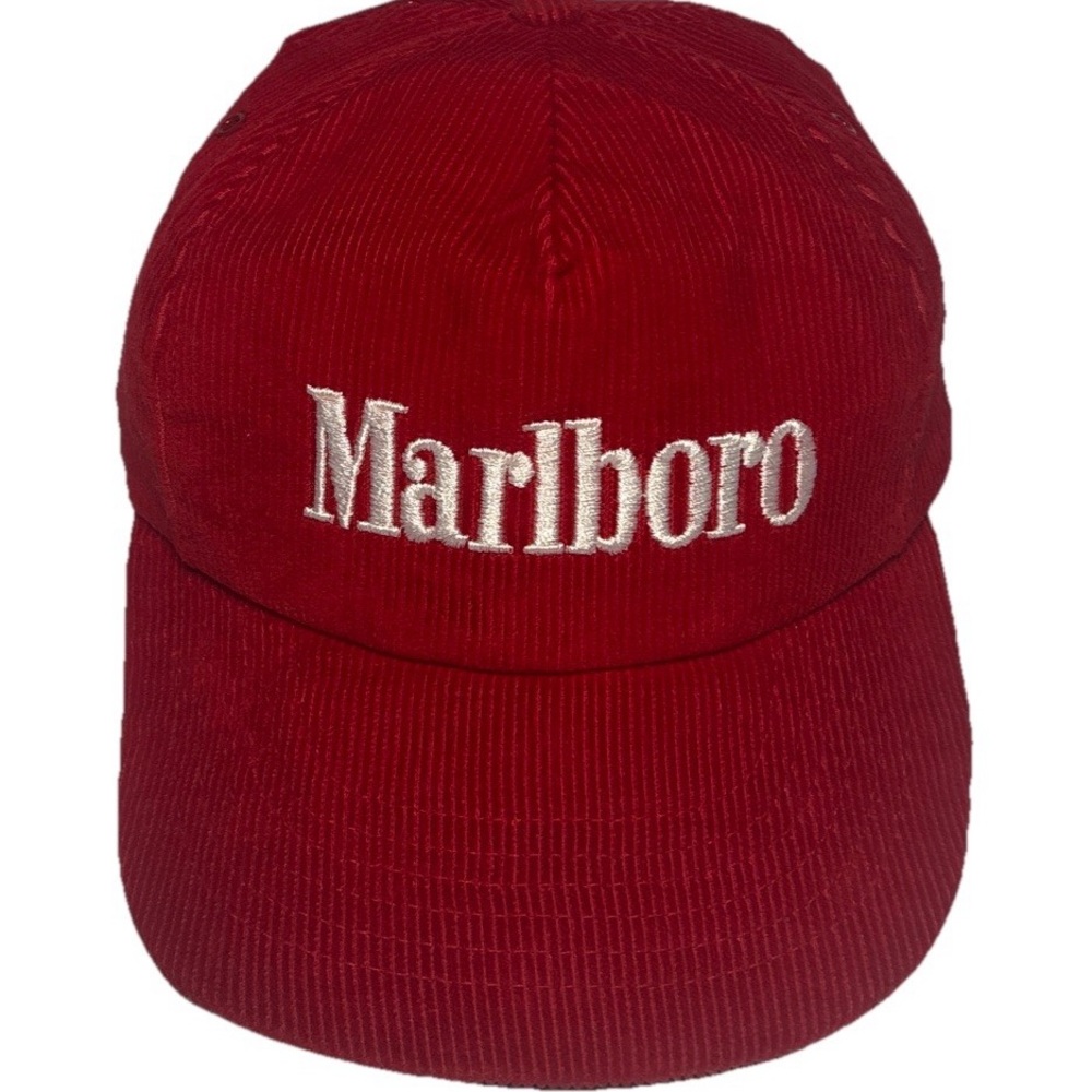 Red Marlboro Corduroy Cotton Hat